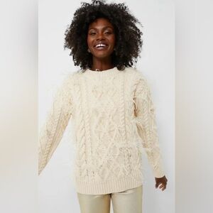 Tuckernuck’s Hyacinth House Talulah Feather Sweater in Cream Size XS